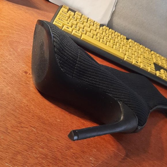 Steve Madden Darra Pointe Toe Stretched Knit Stiletto Heel Black Sz10 New Defect - Picture 5 of 7
